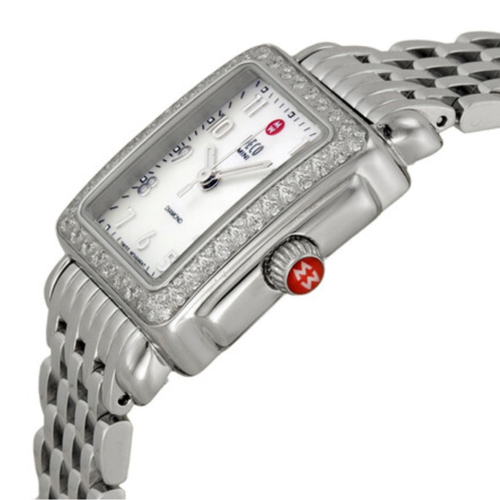 MICHELE Deco Mini Diamond Stainless Steel Ladies Watch